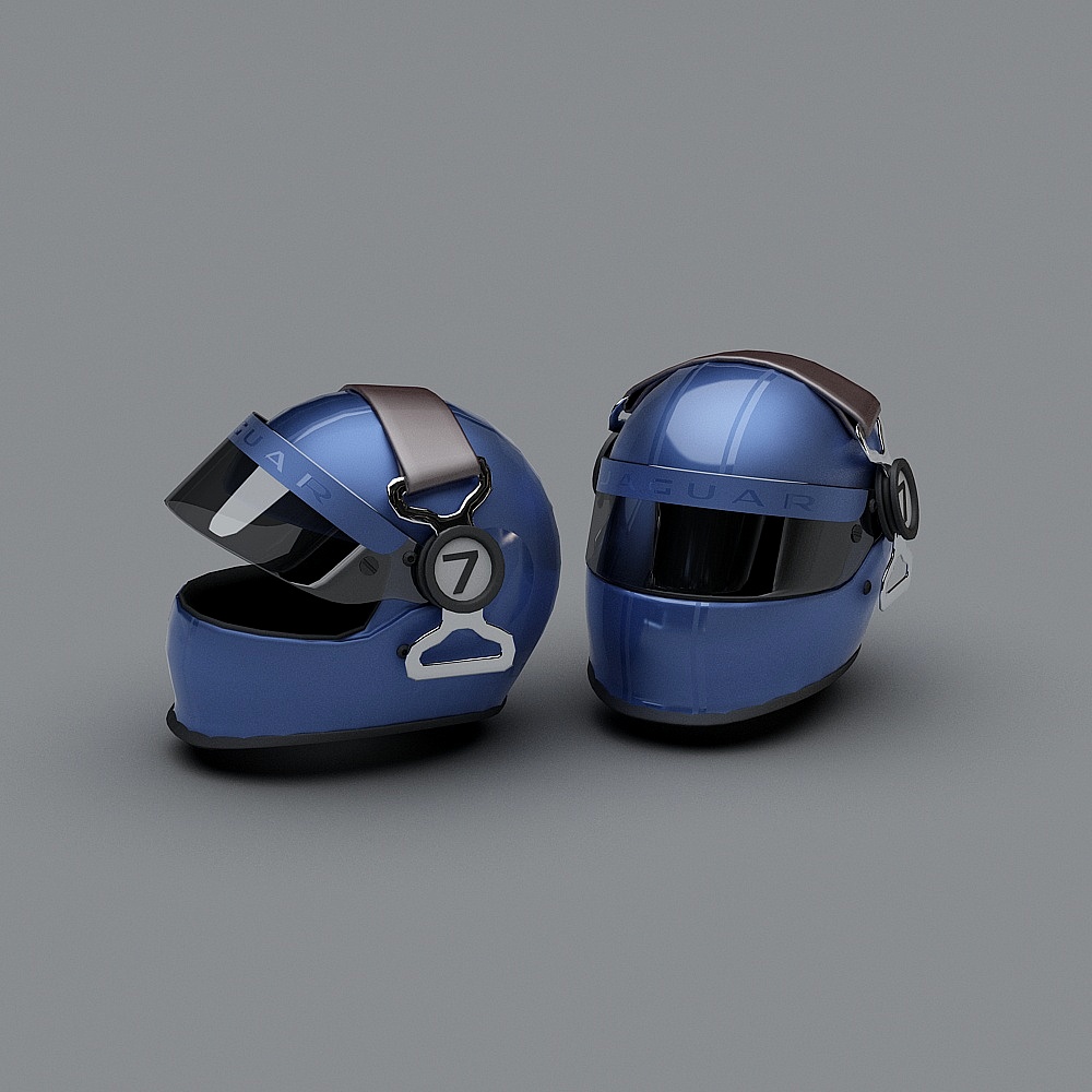 Futuristic Racing Helmet 3D Model