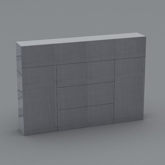 Minimalist Metal Drawer Cabinet 3D model
