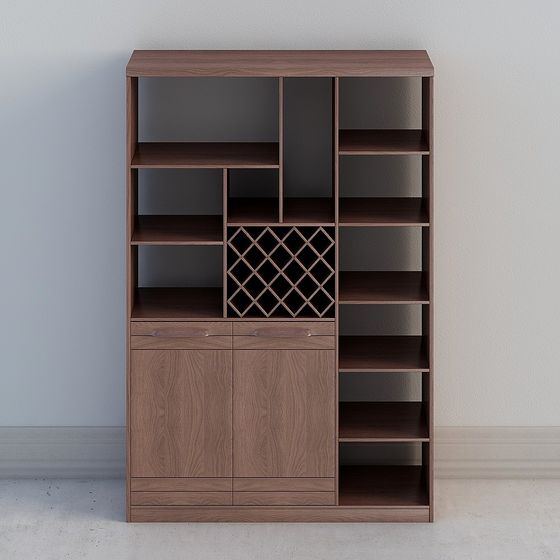 Modern Low-Poly Furniture Cabinet 3D model