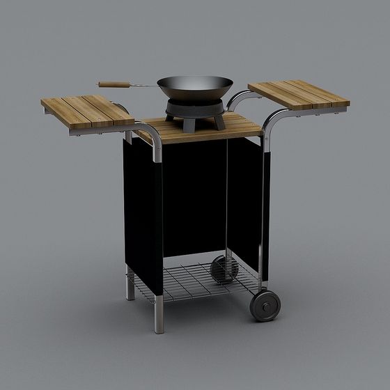 Portable Outdoor Cooking Cart 3D model