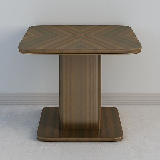 Wooden Square Table 3D model