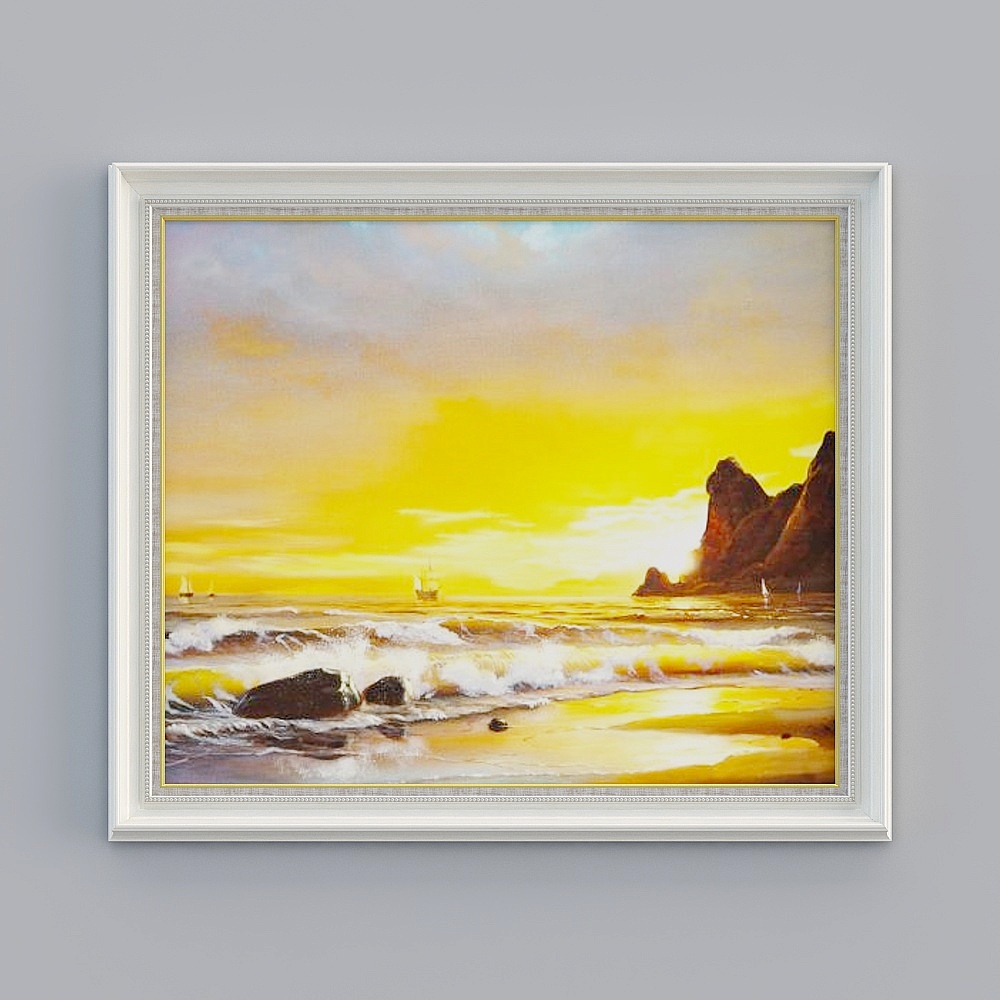 Courtesy full house with painting - European-style metaphysical decoration painting - Lococo - sea sunrise A