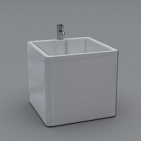 Square Floor Sink 3D Model for Modern Interiors