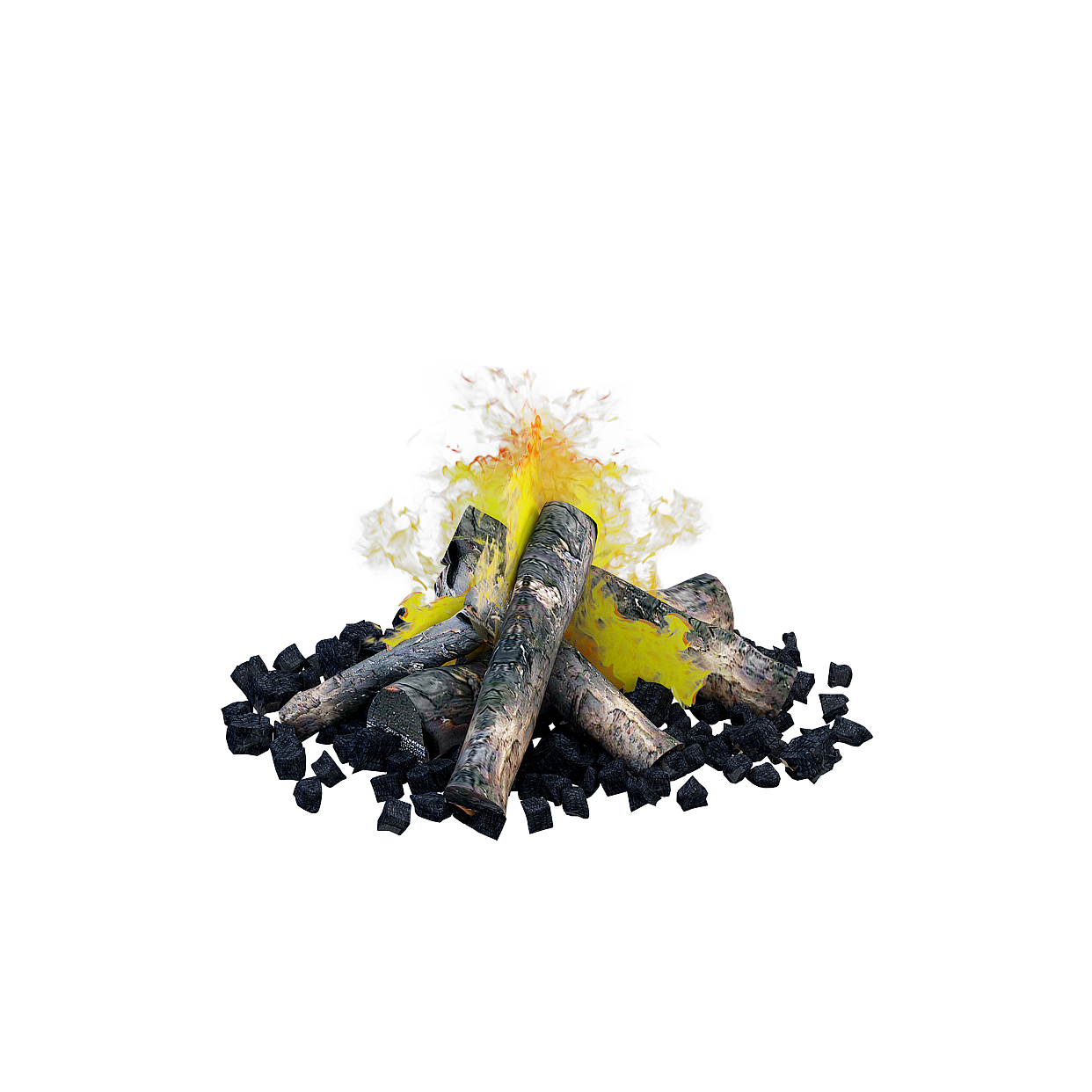 Realistic Campfire 3D Model – Low-Poly Flame and Wood