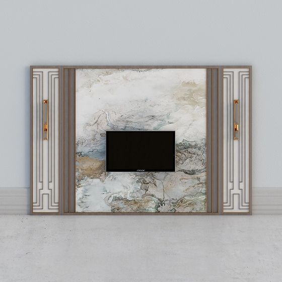 Marble TV Wall 3D model