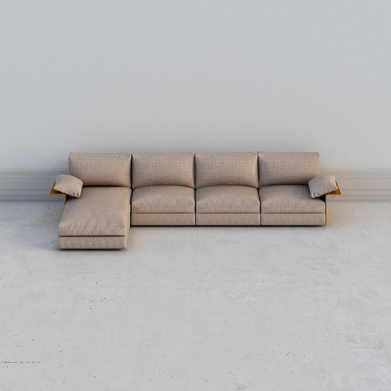 Stylish Low-Polygon Sofa 3D Model