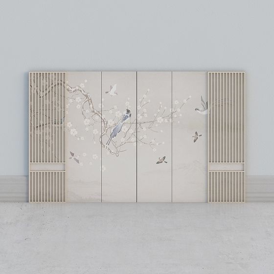 Cherry Blossom Birdsong Screen 3D model