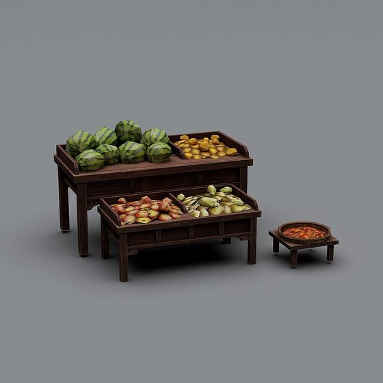 Vibrant Market Scene 3D model