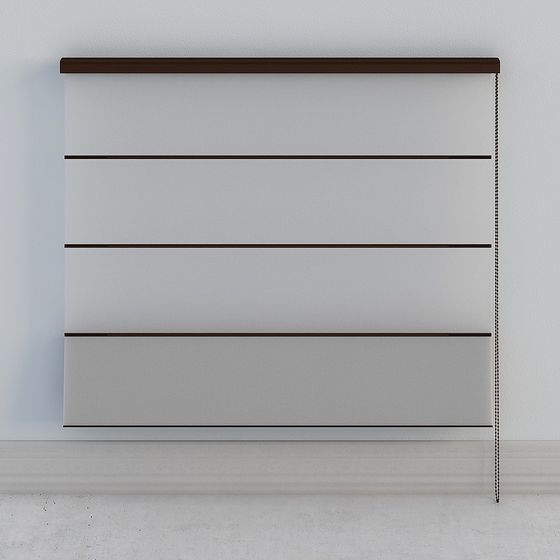 Stylish Roll-Up Blinds 3D model