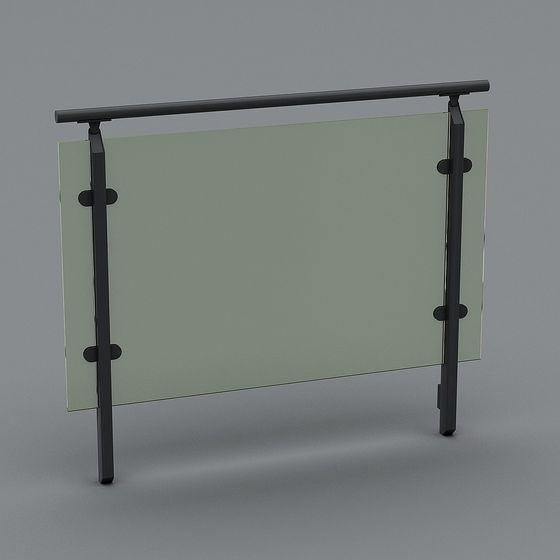 Sleek Glass Partition 3D Model for Modern Spaces