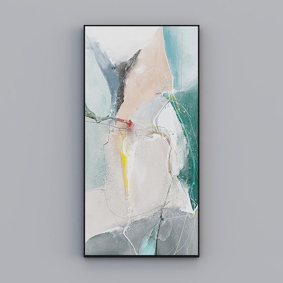 Vibrant Abstract Painting 3D Model