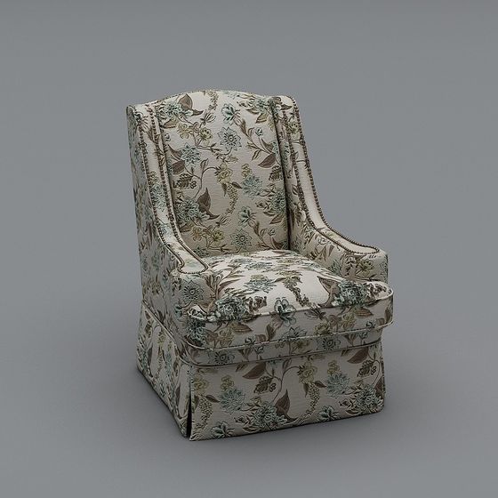 Classic High-Back Chair 3D model Inspired by 18th Century Europe