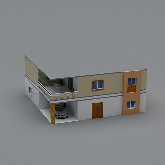 Low Polygon Building 3D model for Modern Design