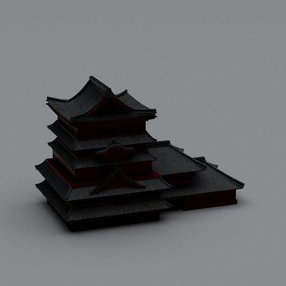 Ancient Palace Low Poly 3D Model