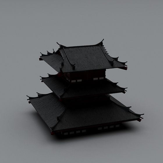 Elegant Eastern Aesthetic Architecture 3D model