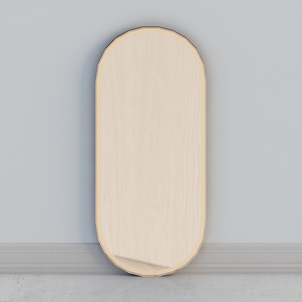 Elegant Oval Mirror 3D model for Modern Interiors