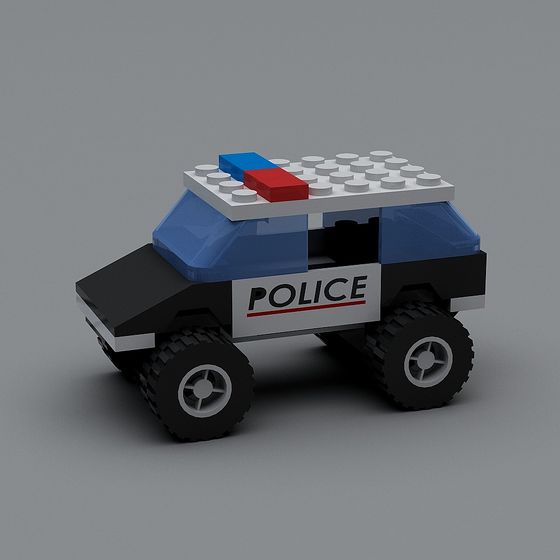 Charming 3D Police Car Model for Creative Projects