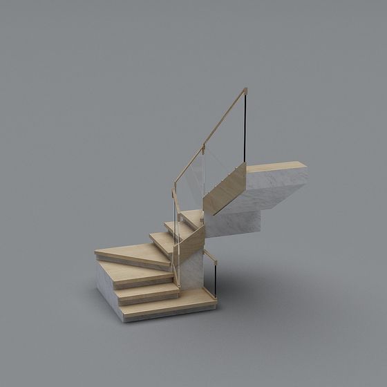 Elegant Modern Staircase 3D model