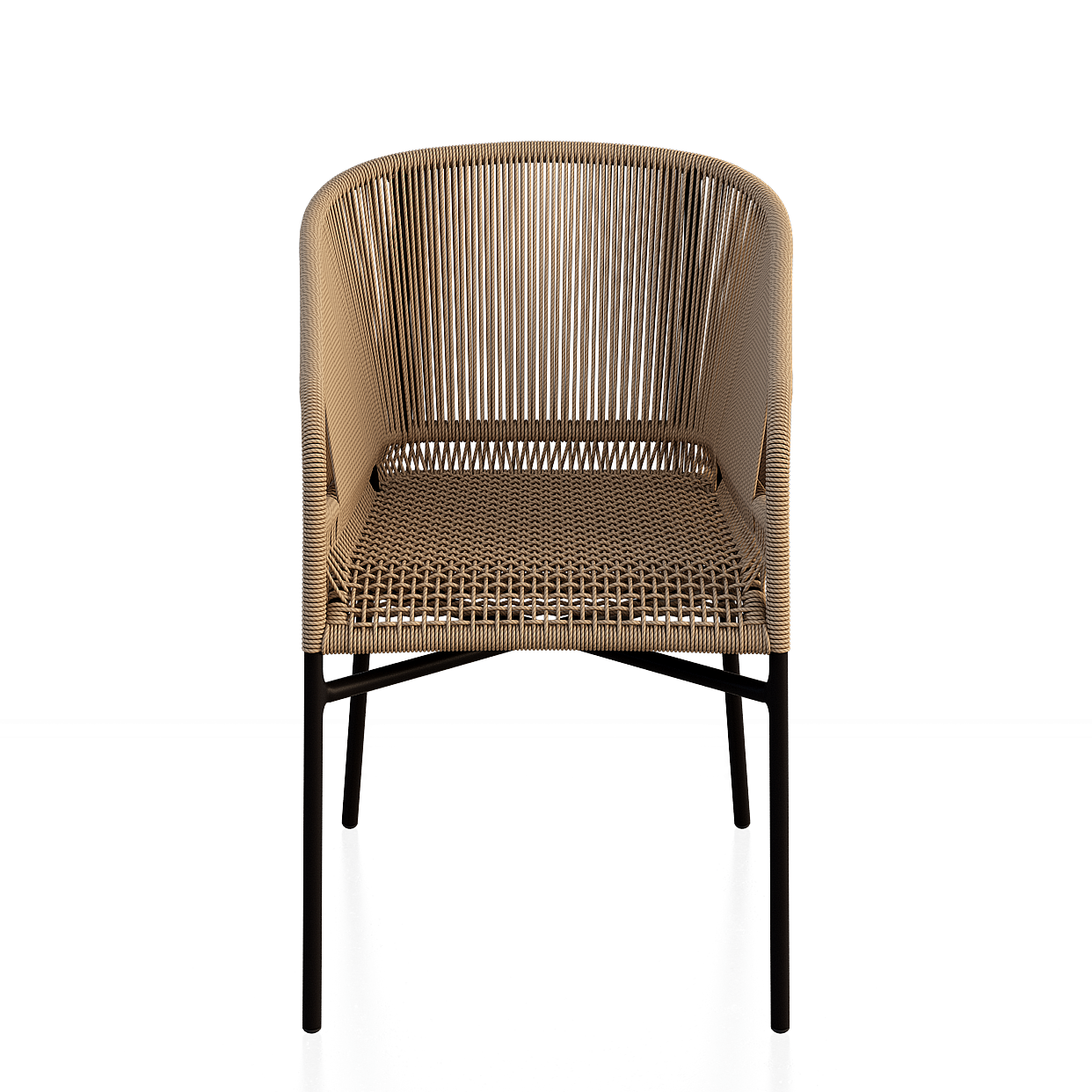 Modern Single Sofa 3D Model – Black Fabric Seat