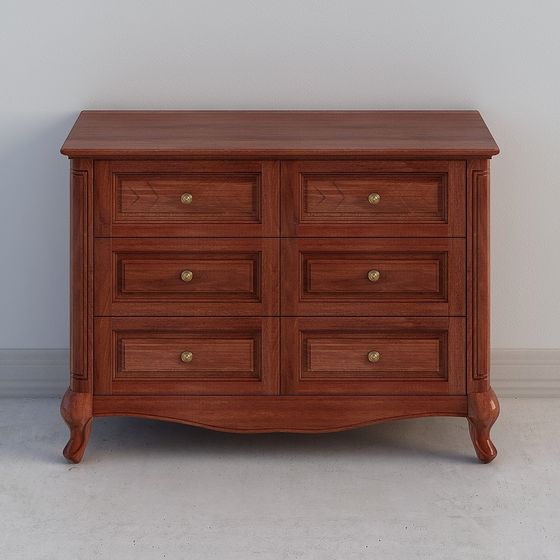 Elegant Cherrywood Dresser 3D model