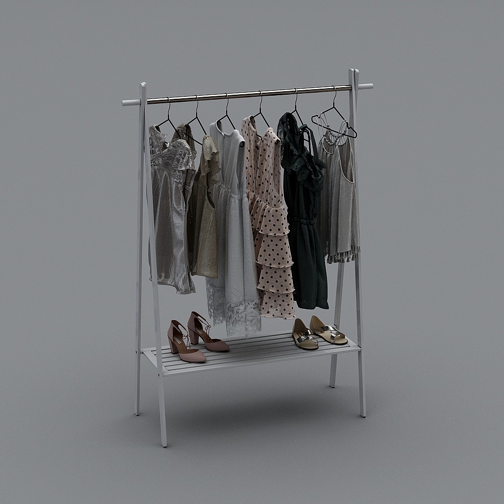 Stylish Hanger Display Rack 3D model
