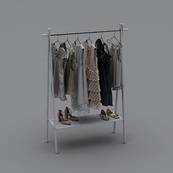 Stylish Hanger Display Rack 3D model