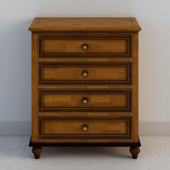 Stylish Vintage Nightstand 3D model for Modern Spaces