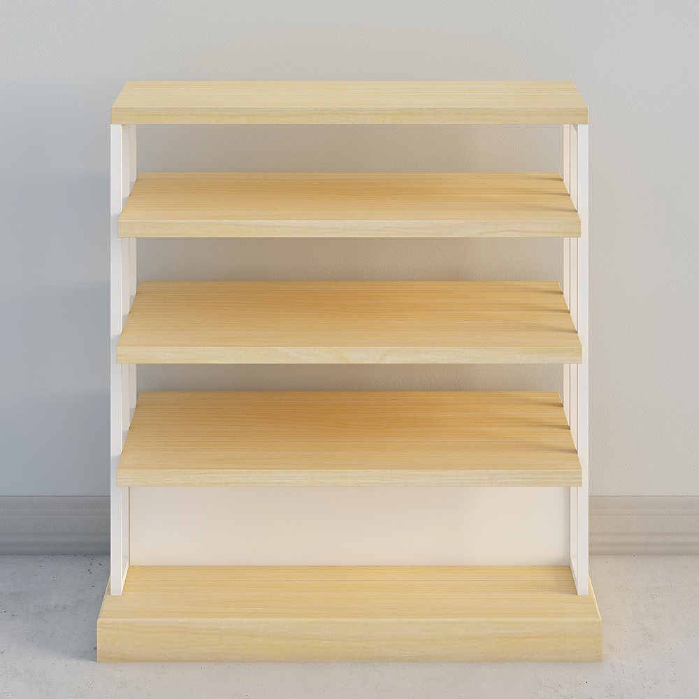 Elegant Low-Polygon Bookshelf 3D Model
