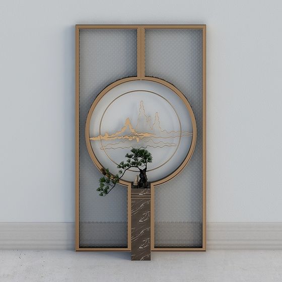 Eastern Elegance Screen 3D model for Creative Projects