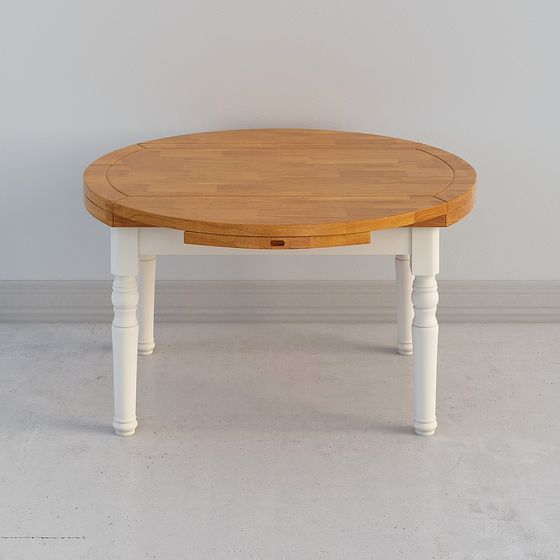 Charming Rustic Round Table 3D model for Creative Spaces