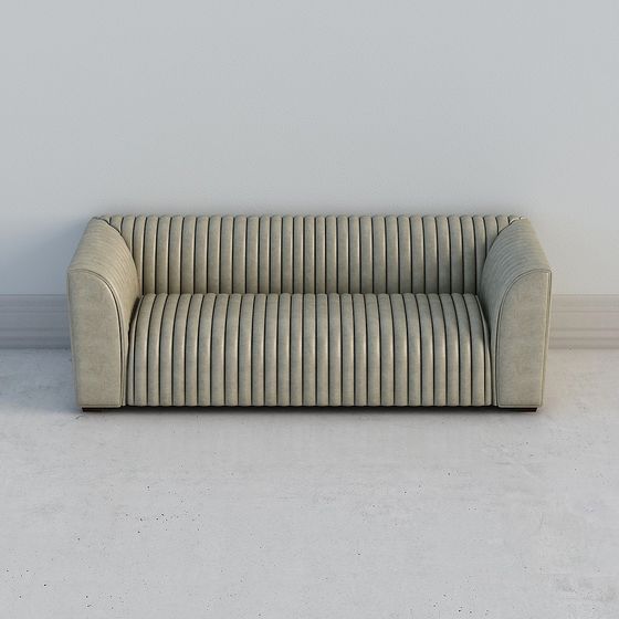 Elegant Vintage-Inspired Low-Poly Sofa 3D model