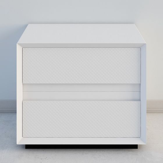 XM ホワイト ダブルポンプ スクエア ベッドサイド テーブル