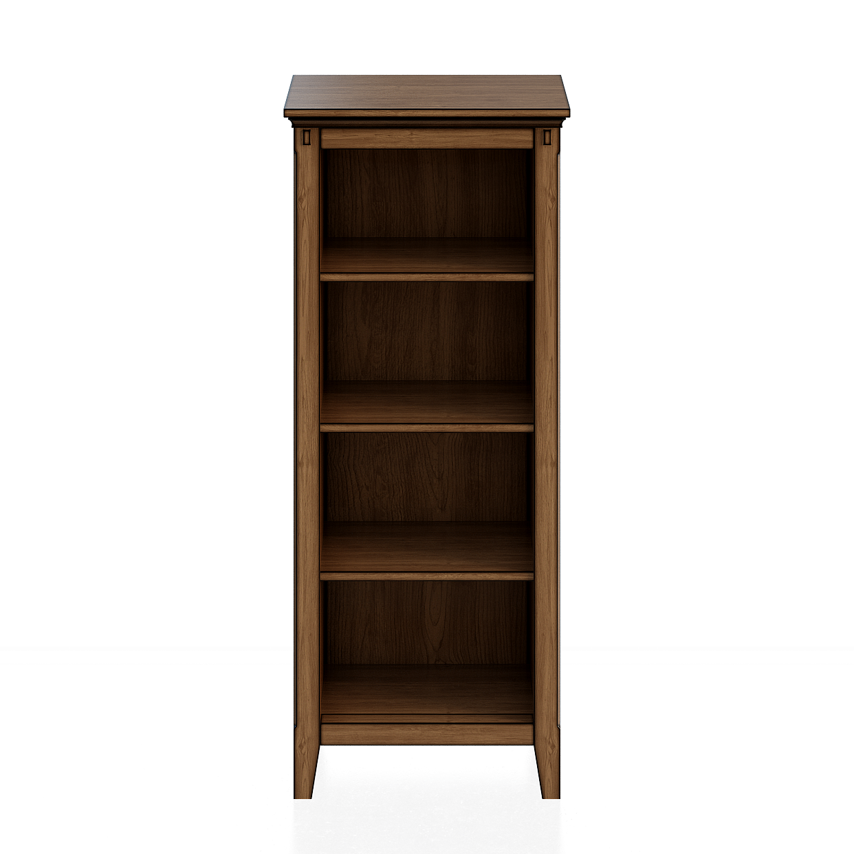 Elegant Low-Poly Bookcase 3D Model – Wooden Storage Unit