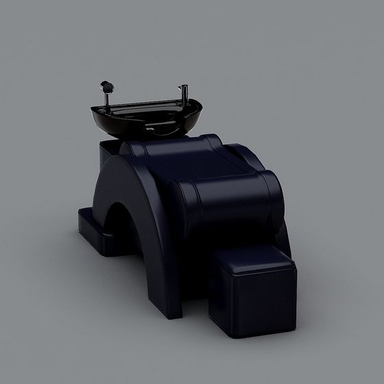 Stylish Shampoo Bed 3D Model in Black