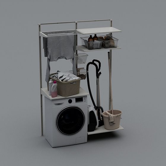 Realistic Laundry Room 3D model