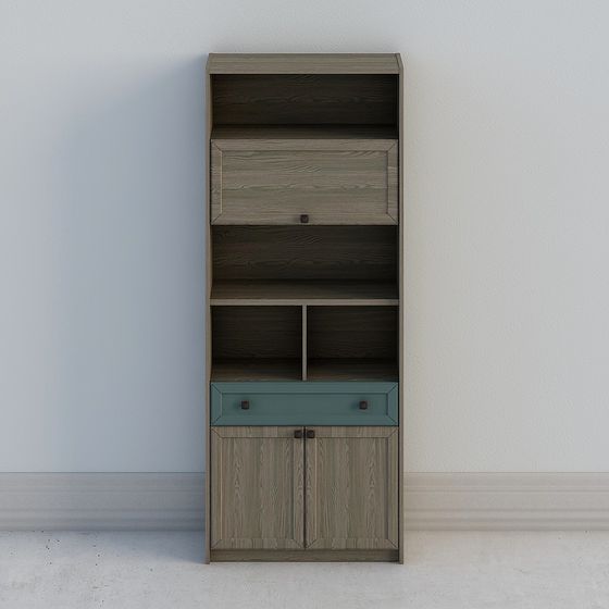 Low-Poly Retro-Modern Bookshelf 3D model