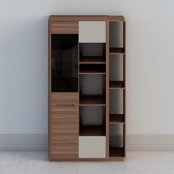 Urban Bookshelf Low-Poly 3D Model