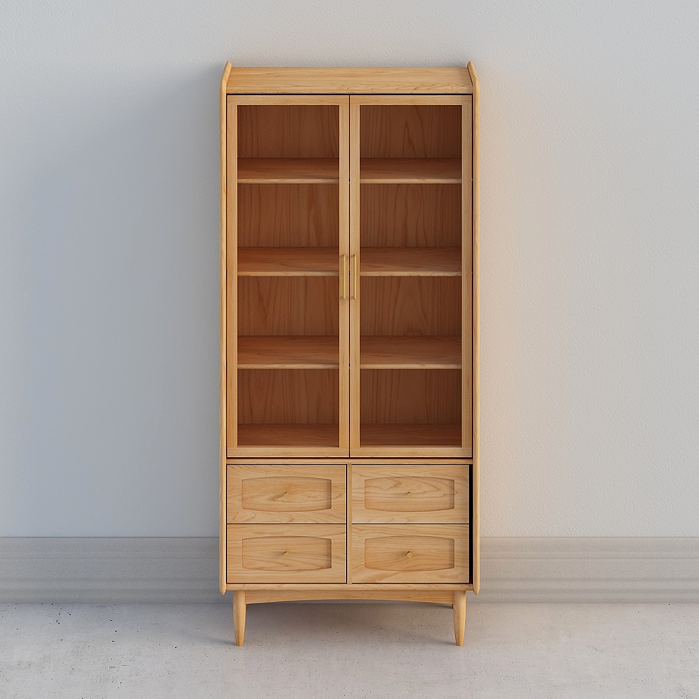 Wood adjacent TORINHOME Nordic light cherry wood bookcase in the ancient bookcase