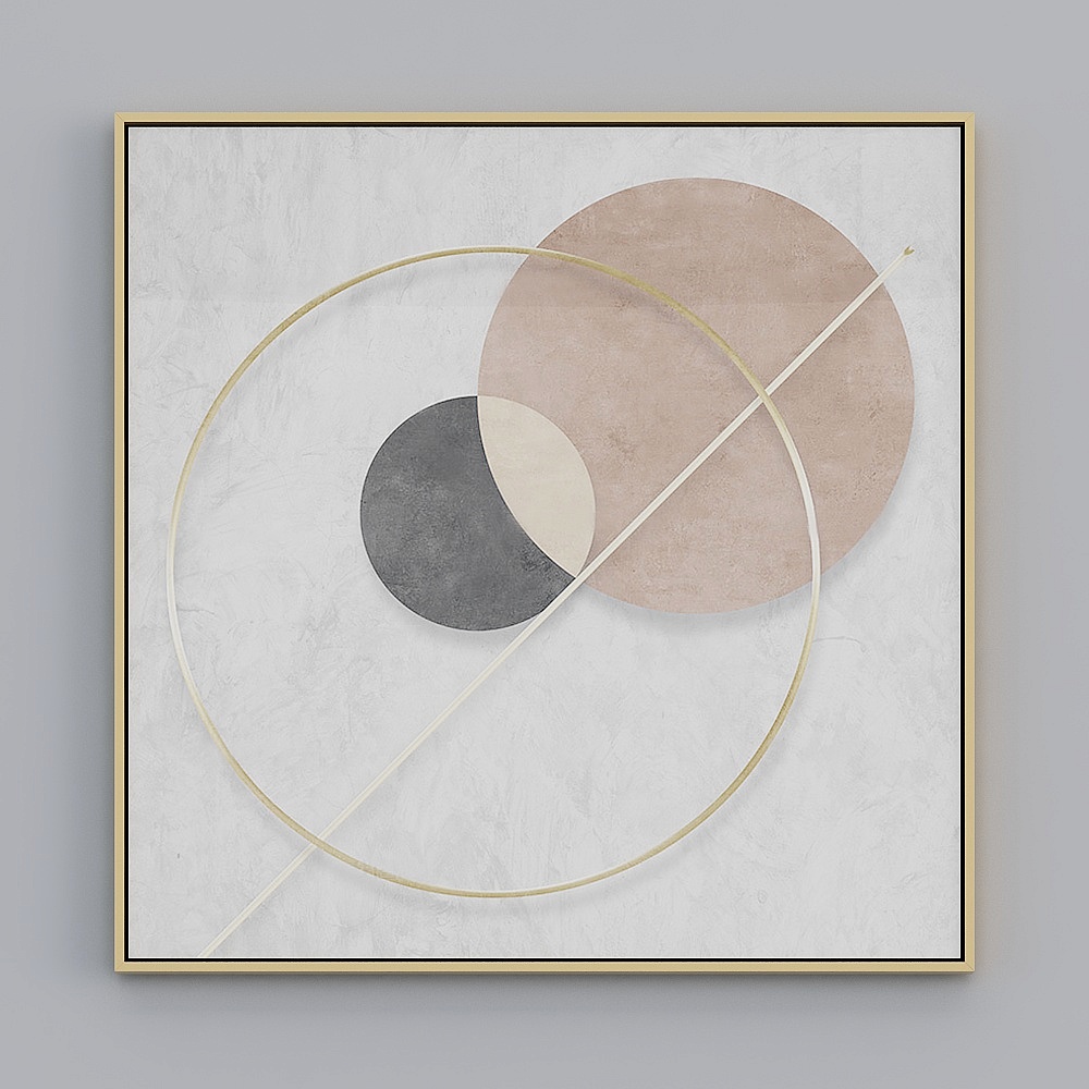 Elegant Black Decorative Painting 3D Model