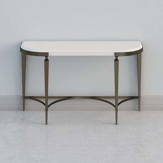 Elegant Half-Round Side Table 3D model