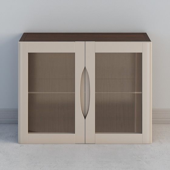 Stylish Glass Door Display Cabinet 3D model