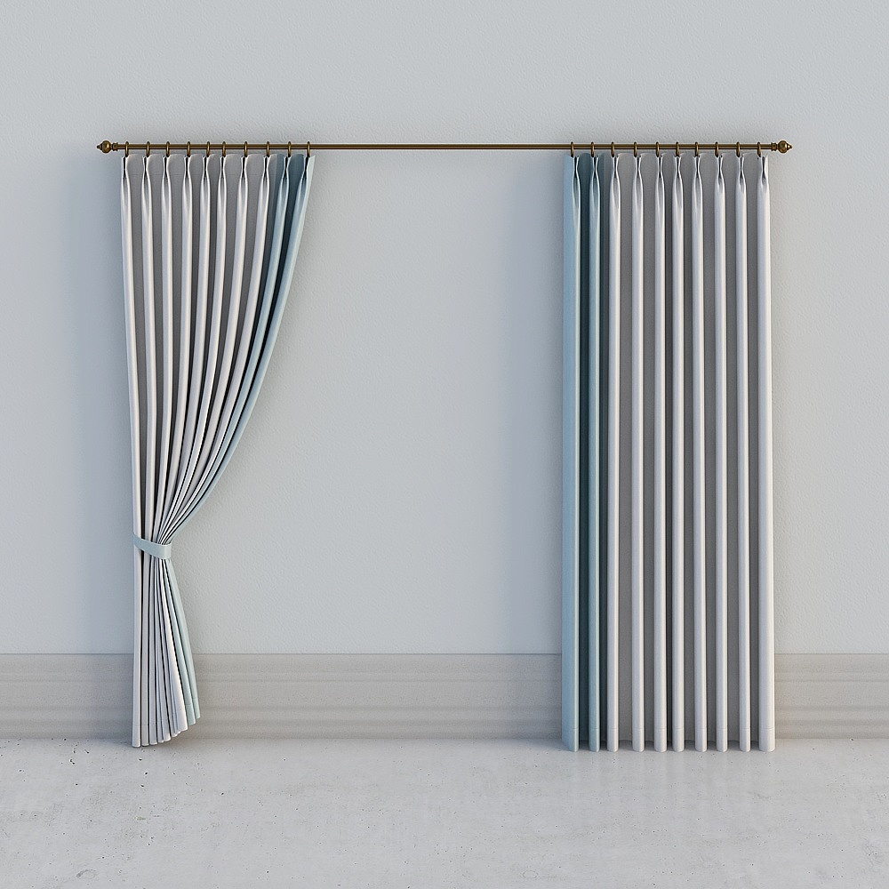 Low Poly Elegant Curtain 3D model