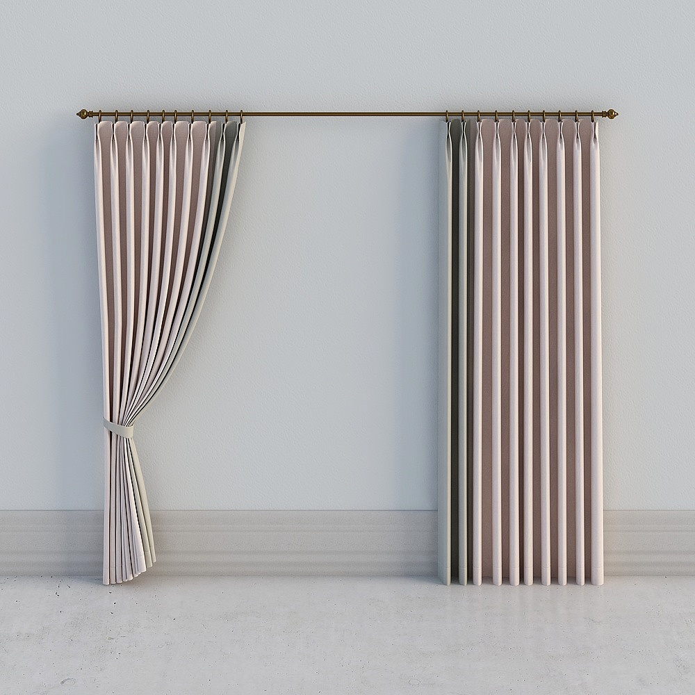 Elegant Low-Poly Curtain 3D model for Modern Interiors