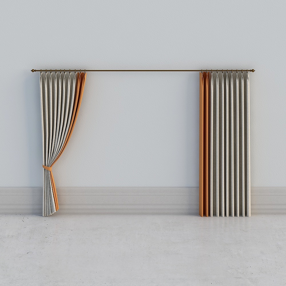 Stylish Curtain Panel 3D model