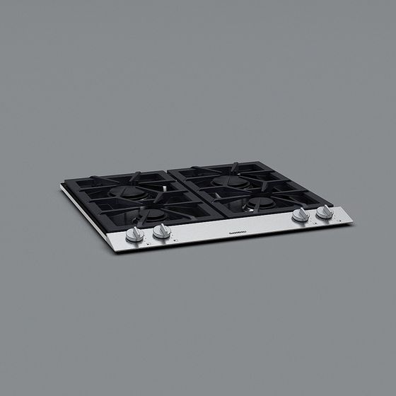 Sleek Low-Poly Gas Stove 3D model for Contemporary Kitchens