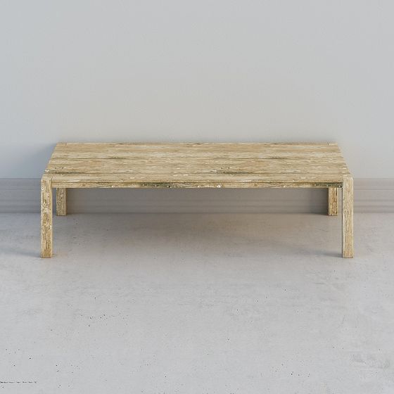 Rustic Wooden Bench 3D Model