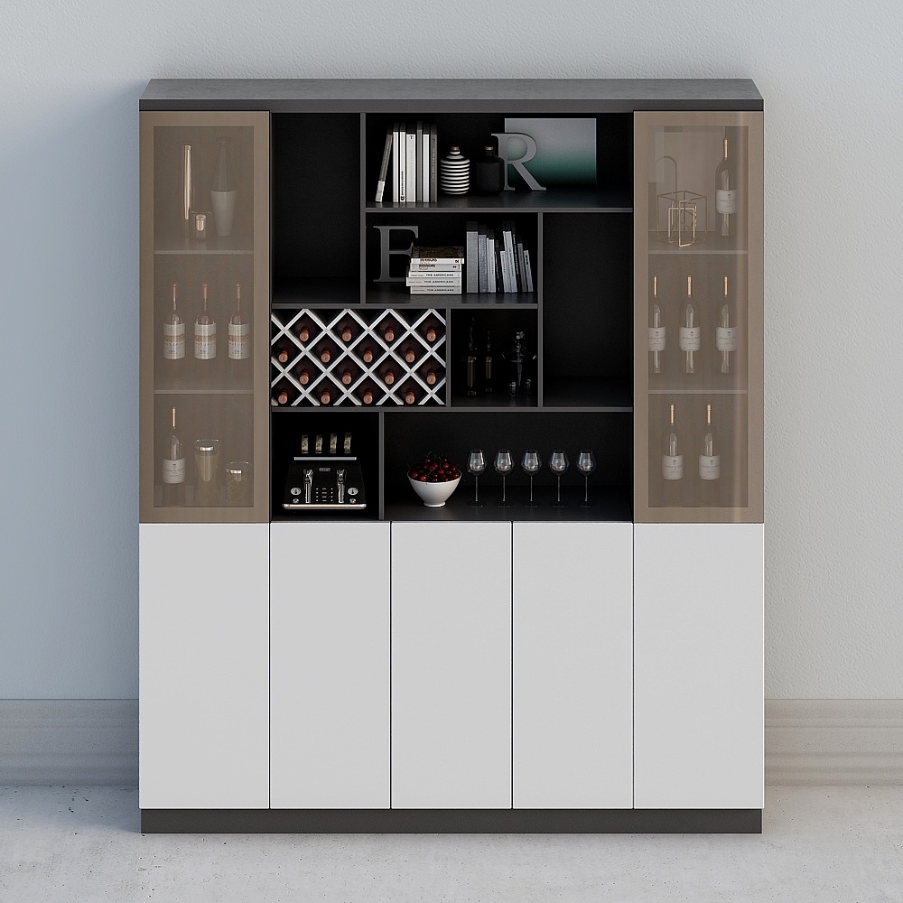 Elegant Wine Cabinet 3D Model
