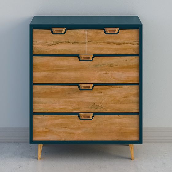 Mid-Century Modern Dresser 3D model for Stylish Interiors