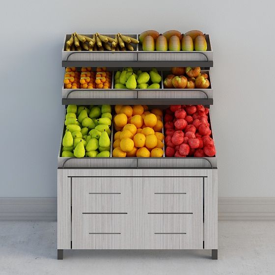 Stylish Fruit Display Cabinet 3D model