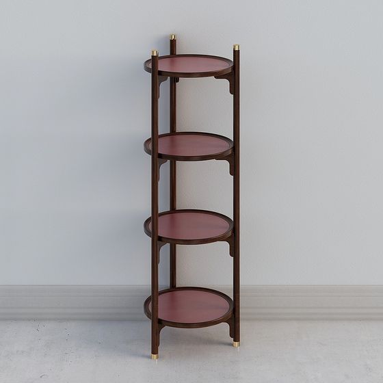 Stylish Mid-Century Etagere 3D model
